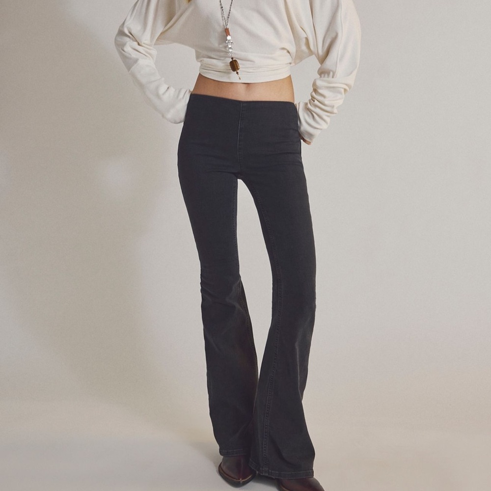 We The Free Pull-On Black Flare Jeans